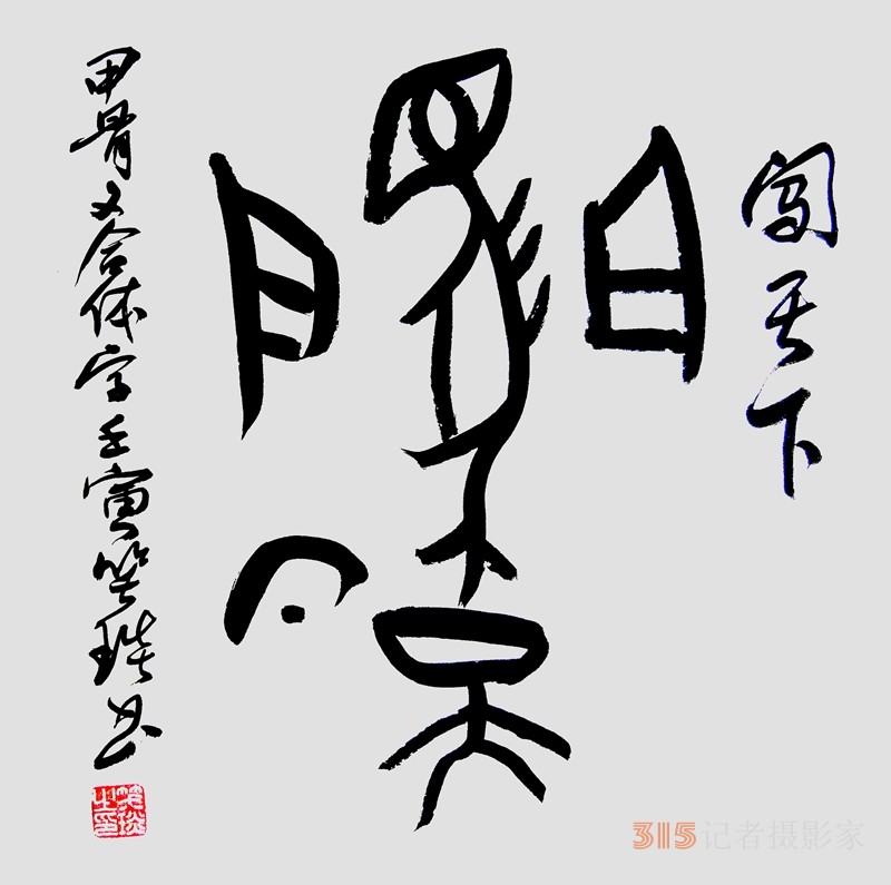 笑琰（靳新國(guó)）甲骨文合體字書(shū)法欣賞