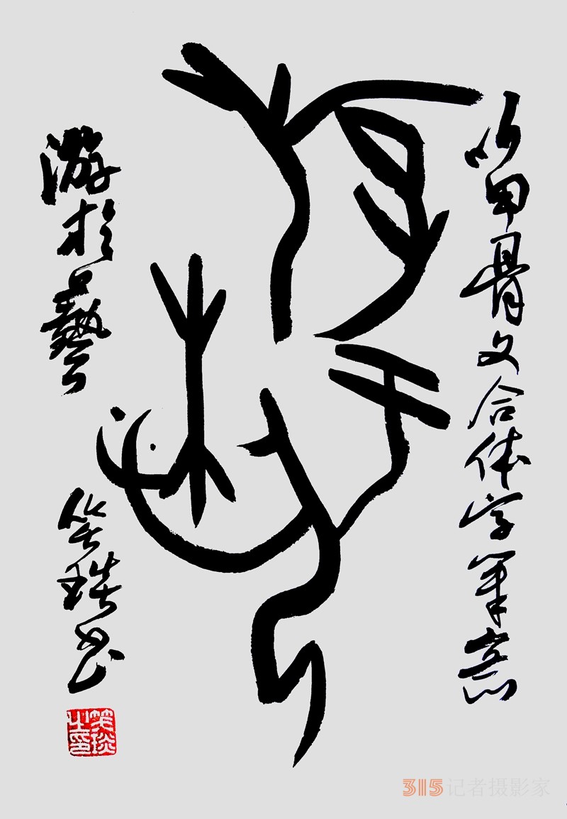 笑琰（靳新國(guó)）甲骨文合體字書(shū)法欣賞